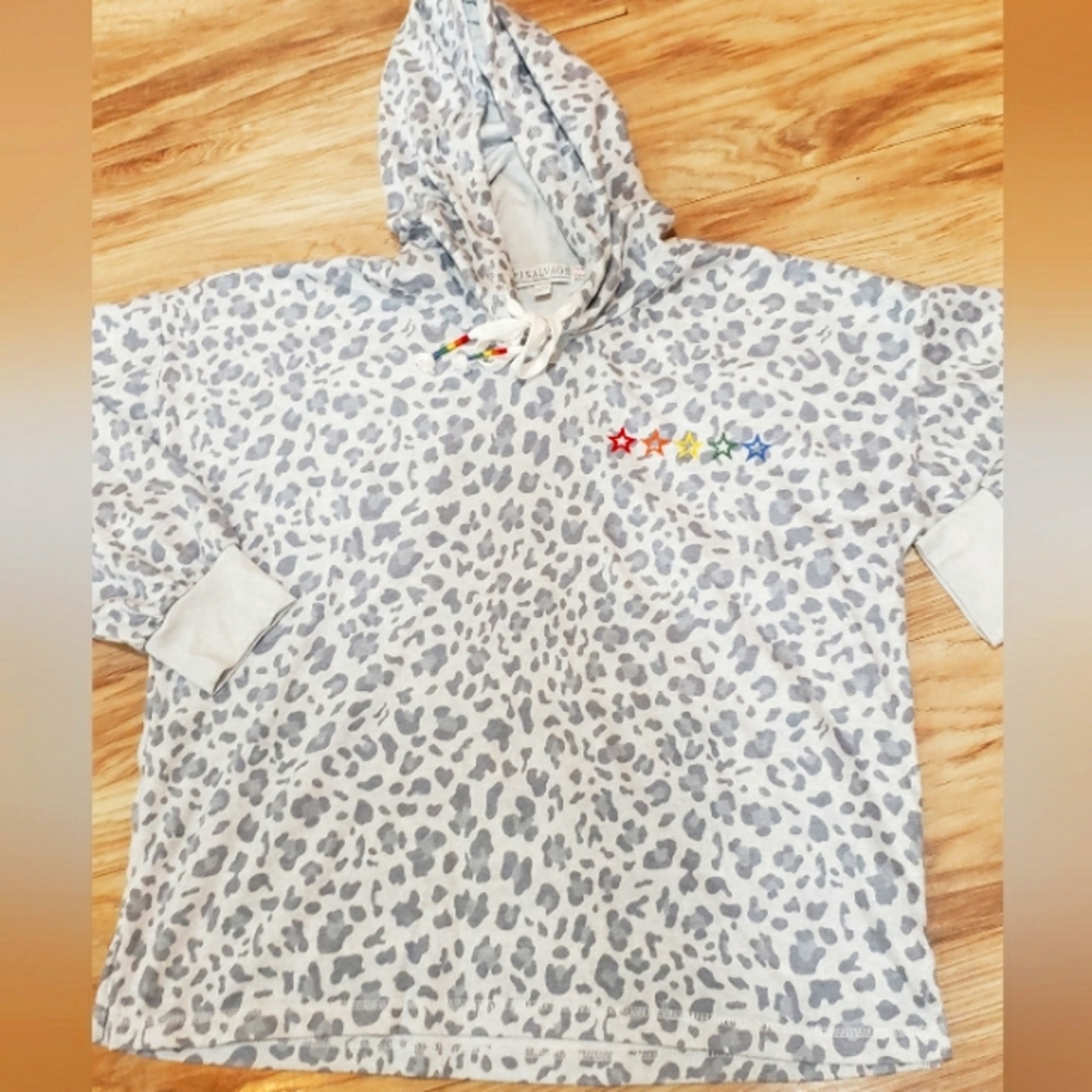 P.J.Salvage Med Pullover Hoodie,cozy Soft Loungewear,cheeta Print,luxe